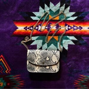 Snakeskin Chain Crossbody Bag